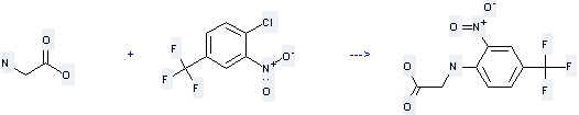 The 2-[[2-Nitro-4-(trifluoromethyl)phenyl]amino]acetate can be obtained by 1-Chloro-2-nitro-4-trifluoromethyl-benzene and Glycine. 